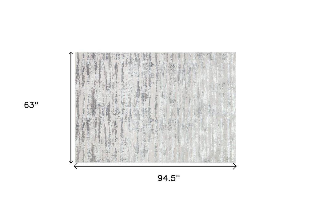 10' Gray and Silver Abstract Washable Non Skid Runner Area Rug