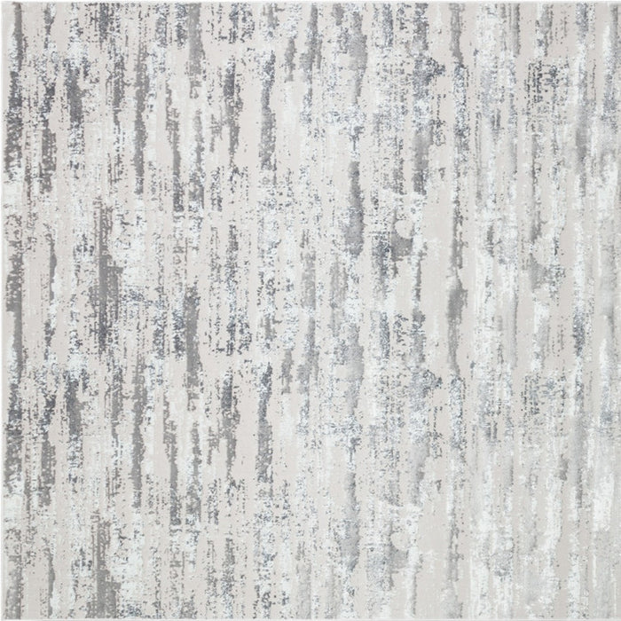 10' Gray and Silver Abstract Washable Non Skid Runner Area Rug