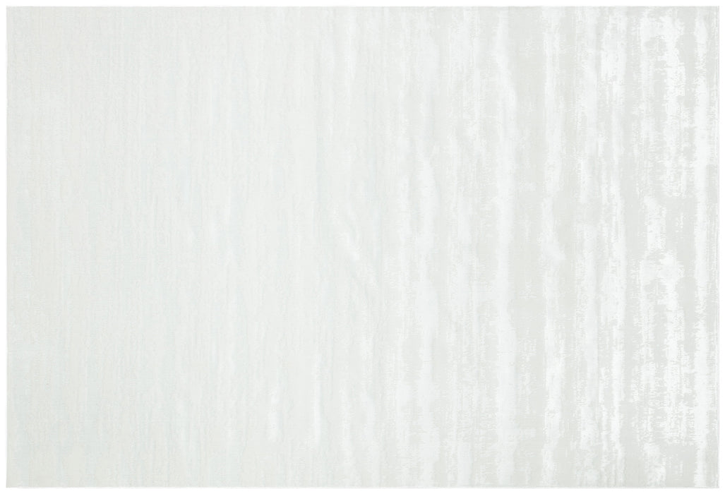 3' X 5' White Abstract Washable Non Skid Area Rug