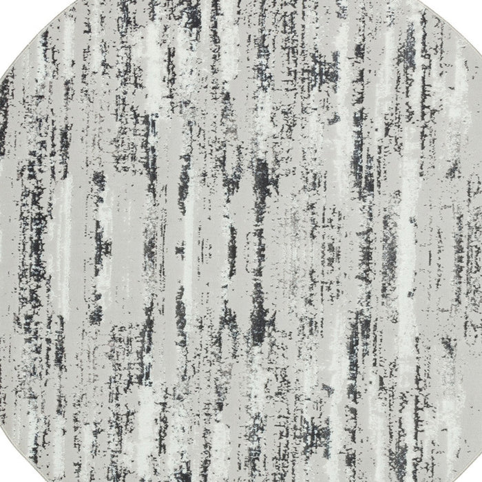 10' Gray and Silver Abstract Washable Non Skid Runner Area Rug