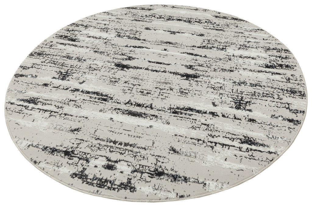 10' Gray and Silver Abstract Washable Non Skid Runner Area Rug