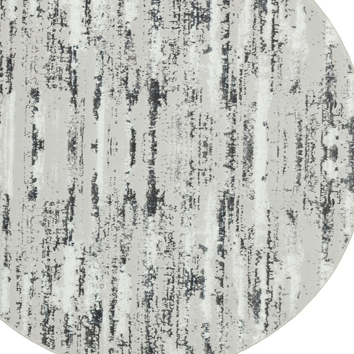 10' Gray and Silver Abstract Washable Non Skid Runner Area Rug