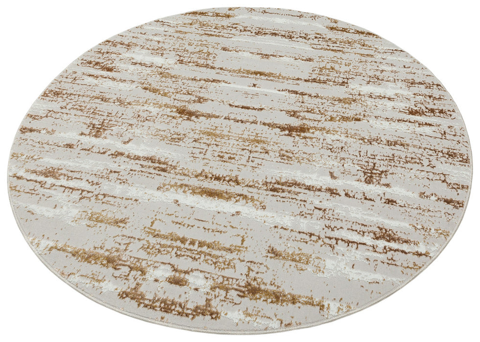 5' X 8' Brown and Ivory Abstract Washable Non Skid Area Rug