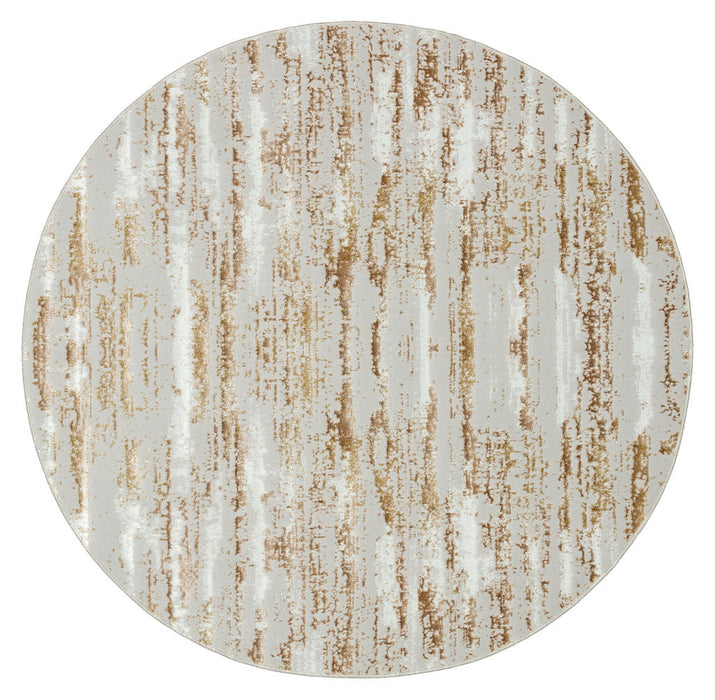 5' X 8' Brown and Ivory Abstract Washable Non Skid Area Rug