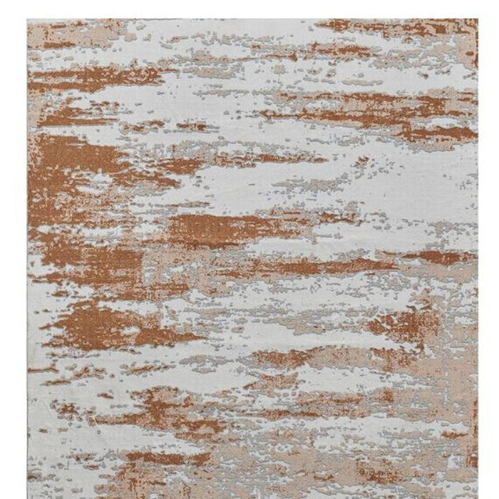 3' X 5' Gray and Brown Abstract Printed Washable Non Skid Area Rug