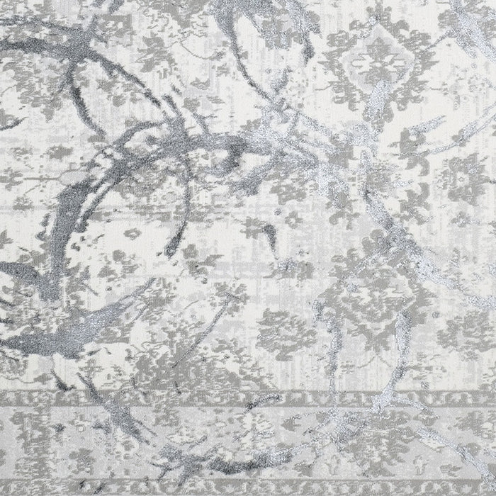 4' X 6' Gray and Silver Abstract Area Rug