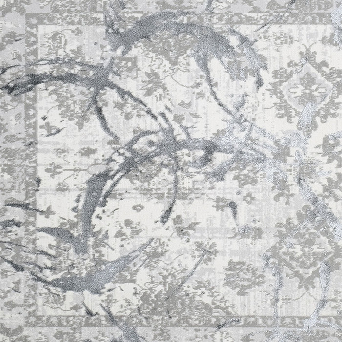 4' X 6' Gray and Silver Abstract Area Rug