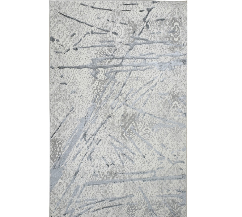 3' X 5' Gray and Silver Abstract Area Rug