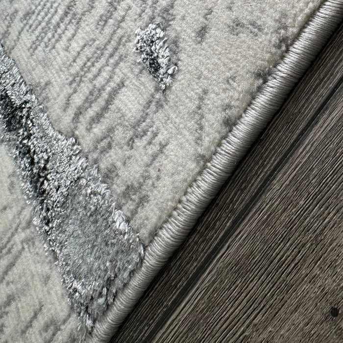 3' X 5' Gray and Silver Abstract Area Rug