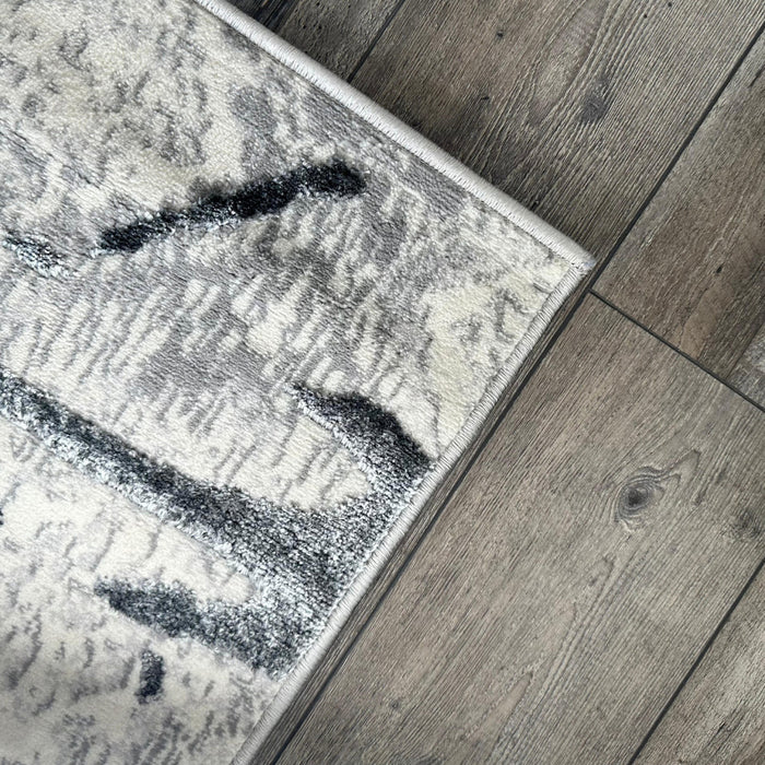 3' X 5' Gray and Silver Abstract Area Rug