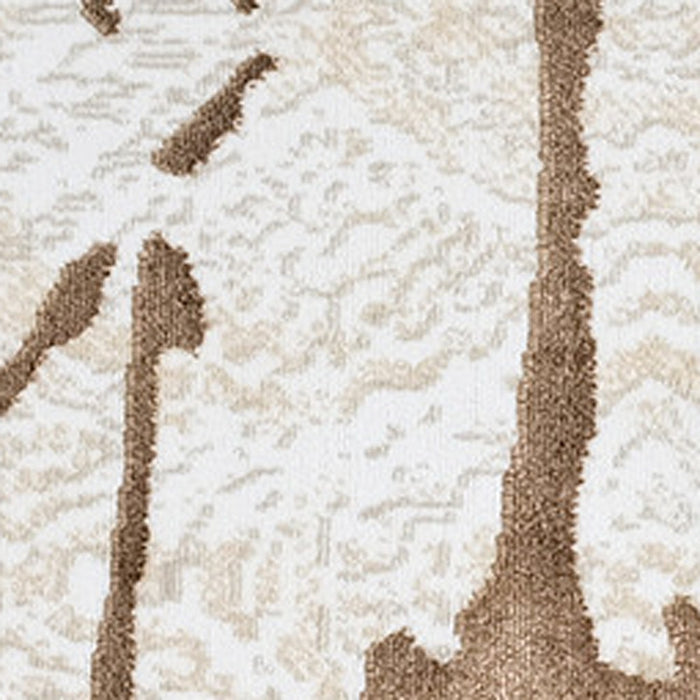 3' X 5' Ivory and Brown Abstract Area Rug