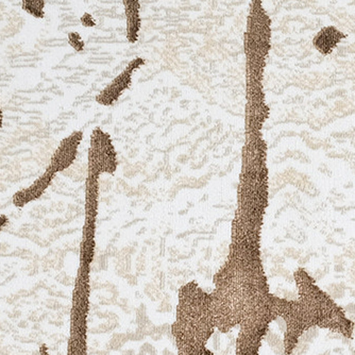 3' X 5' Ivory and Brown Abstract Area Rug