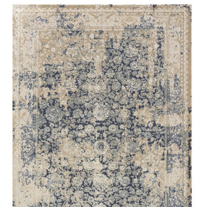 7' Runner Gray Floral Runner Rug