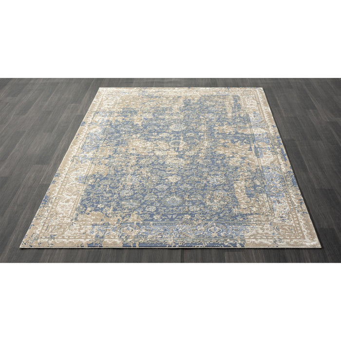 7' Runner Gray Floral Runner Rug