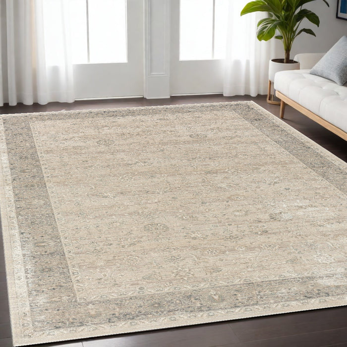 2' X 3' Beige Floral Area Rug