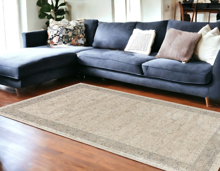 2' X 3' Beige Floral Area Rug