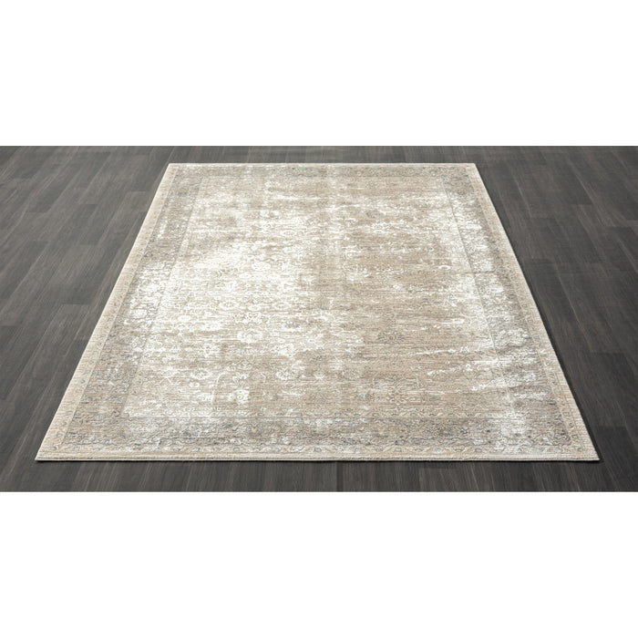 2' X 3' Beige Floral Area Rug