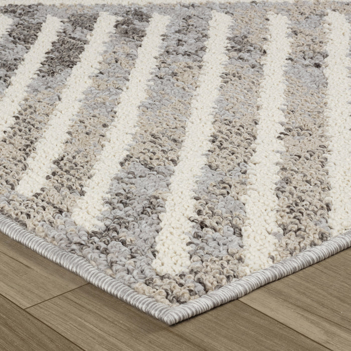 4' X 6' Gray and Beige Abstract Distressed Area Rug