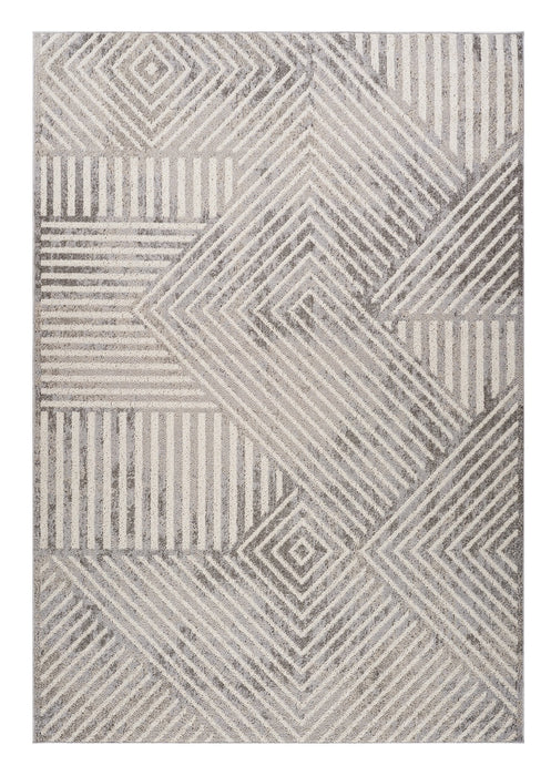 4' X 6' Gray and Beige Abstract Distressed Area Rug