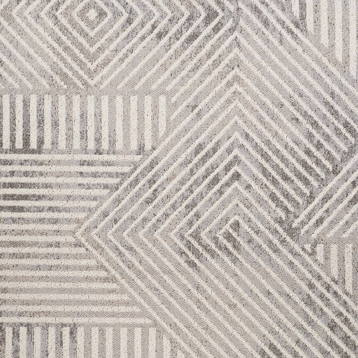 7' X 10' Gray and Beige Abstract Distressed Area Rug