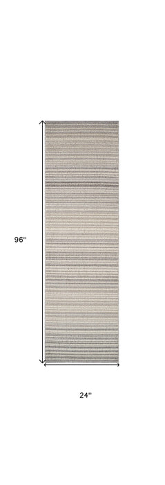 8' Gray and Beige Abstract Distressed Area Rug