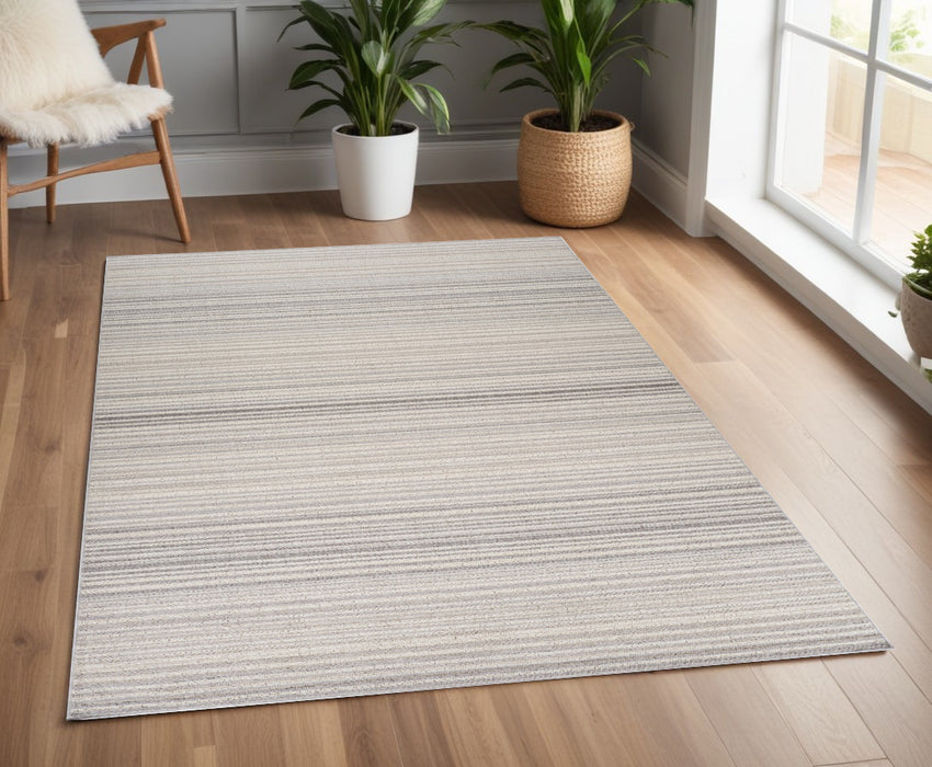 4' X 6' Gray and Ivory Abstract Area Rug