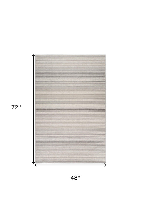 4' X 6' Gray and Ivory Abstract Area Rug