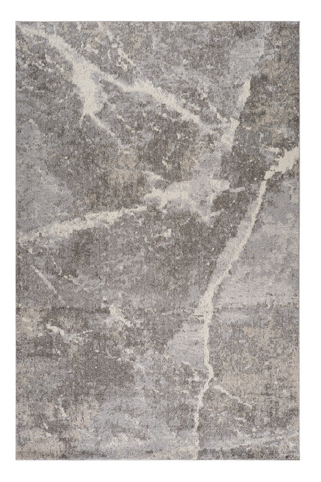 8' X 11' Gray and Ivory Abstract Area Rug