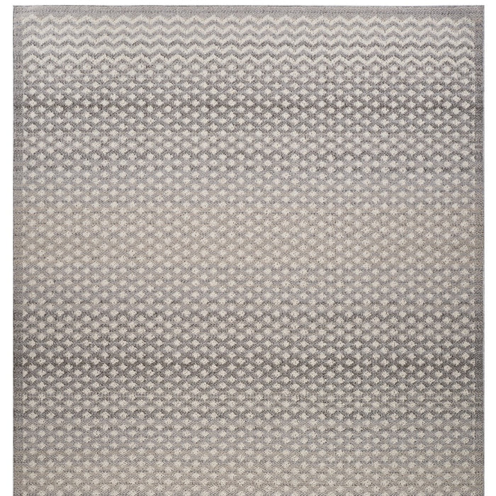 5' X 8' Gray and Beige Checkered Distressed Area Rug