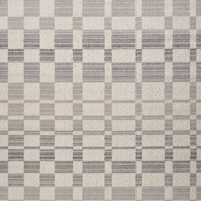 8' X 11' Gray and Beige Checkered Distressed Area Rug