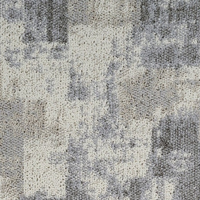 8' Gray and Beige Abstract Distressed Area Rug