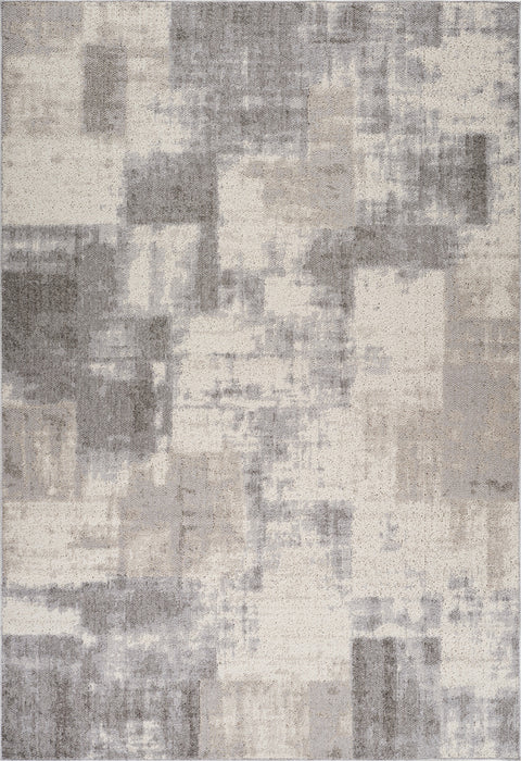 4' X 6' Gray and Beige Abstract Distressed Area Rug