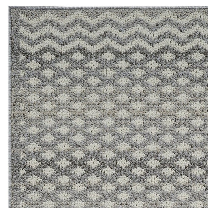 8' Gray and Beige Moroccan Distressed Area Rug