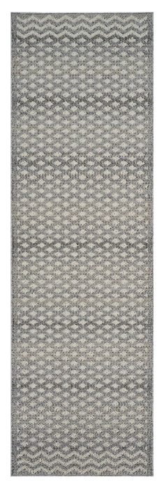 8' Gray and Beige Moroccan Distressed Area Rug