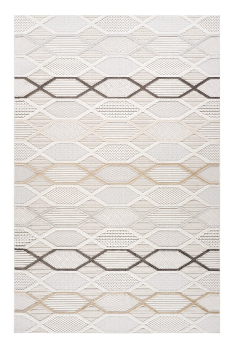 8' X 11' Cream and Beige Abstract Distressed Area Rug