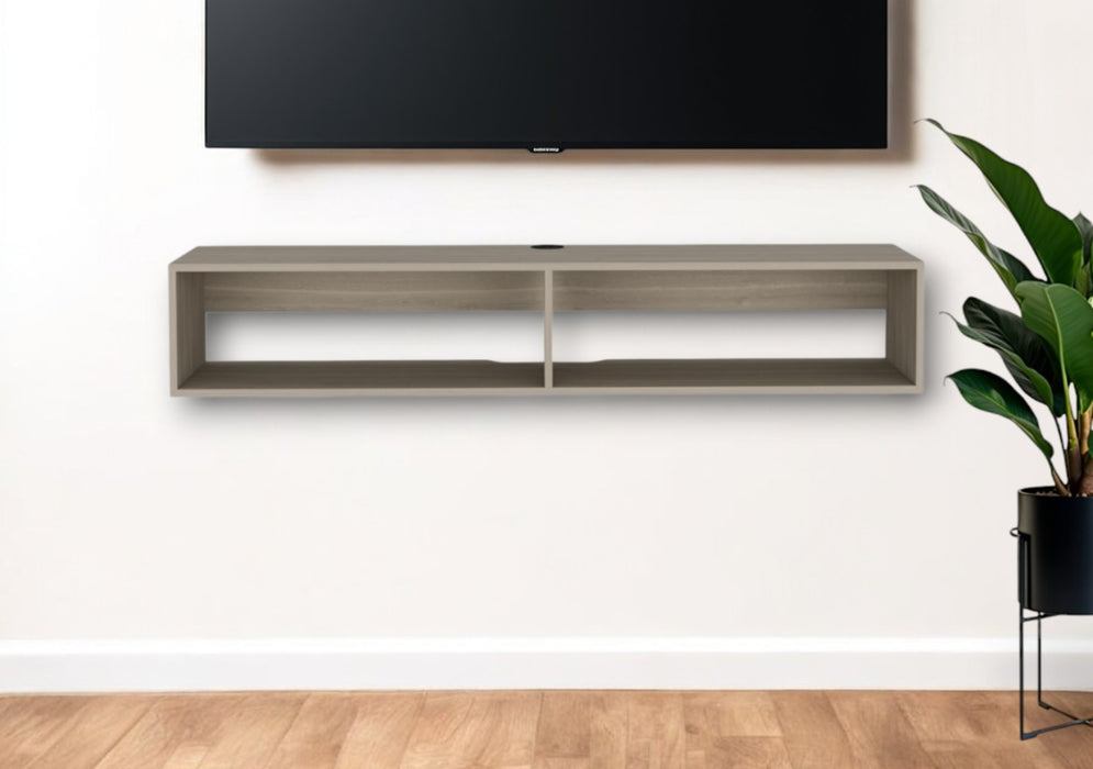 59" Beige Floating Mount TV Stand