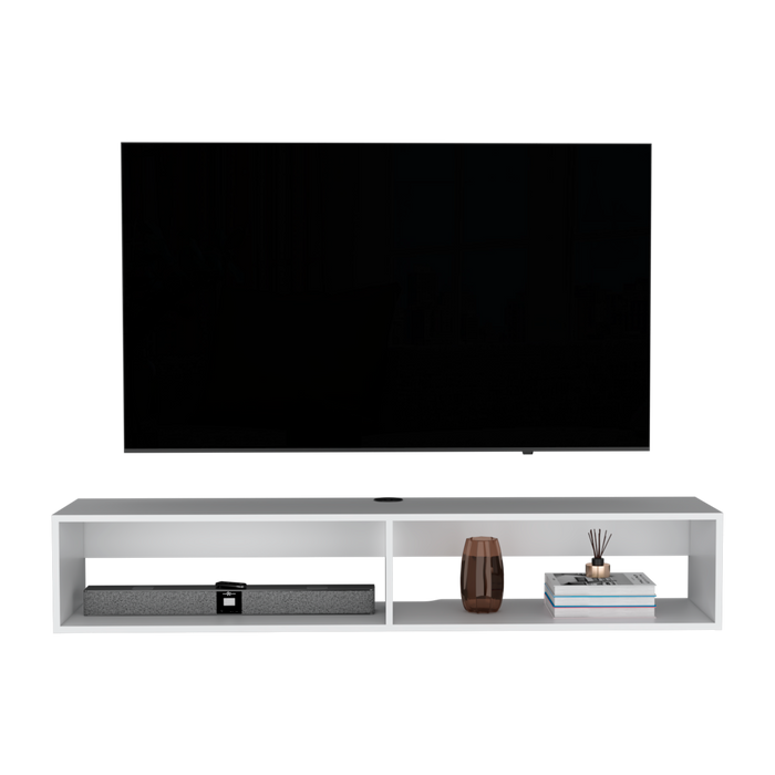 59" White Floating Mount TV Stand